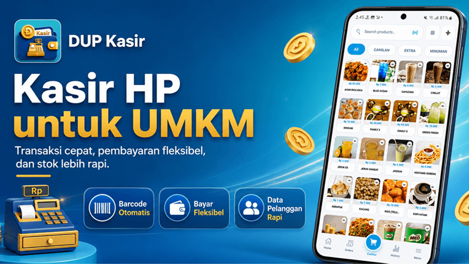 Kasir di HP Android — Gratis